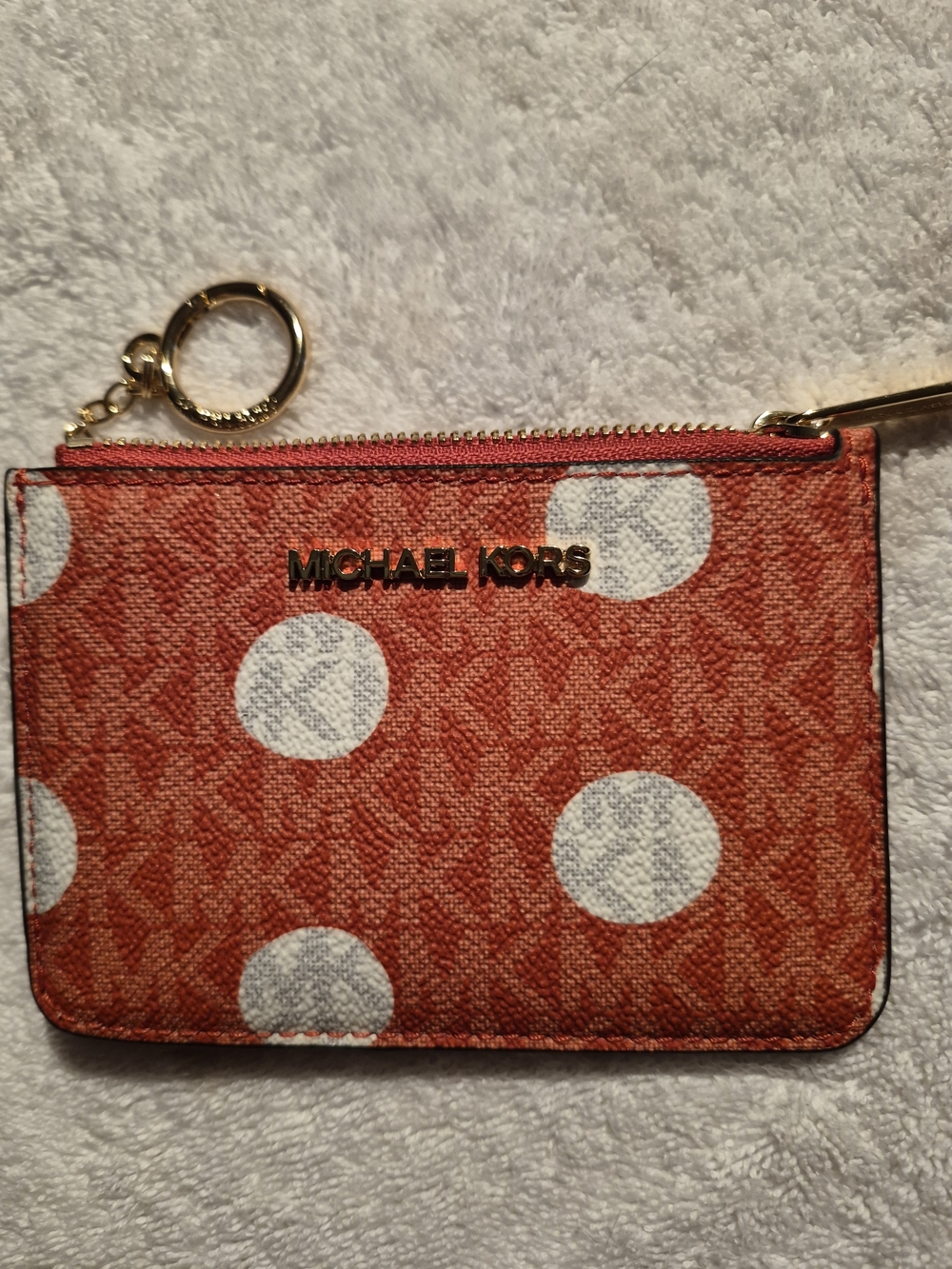 Michael Kors Red Polka Dot Key & Card Holder
